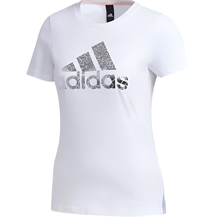 Adidas T Shirts Women's White Crew Neck Moderate Straight Fit FM9291