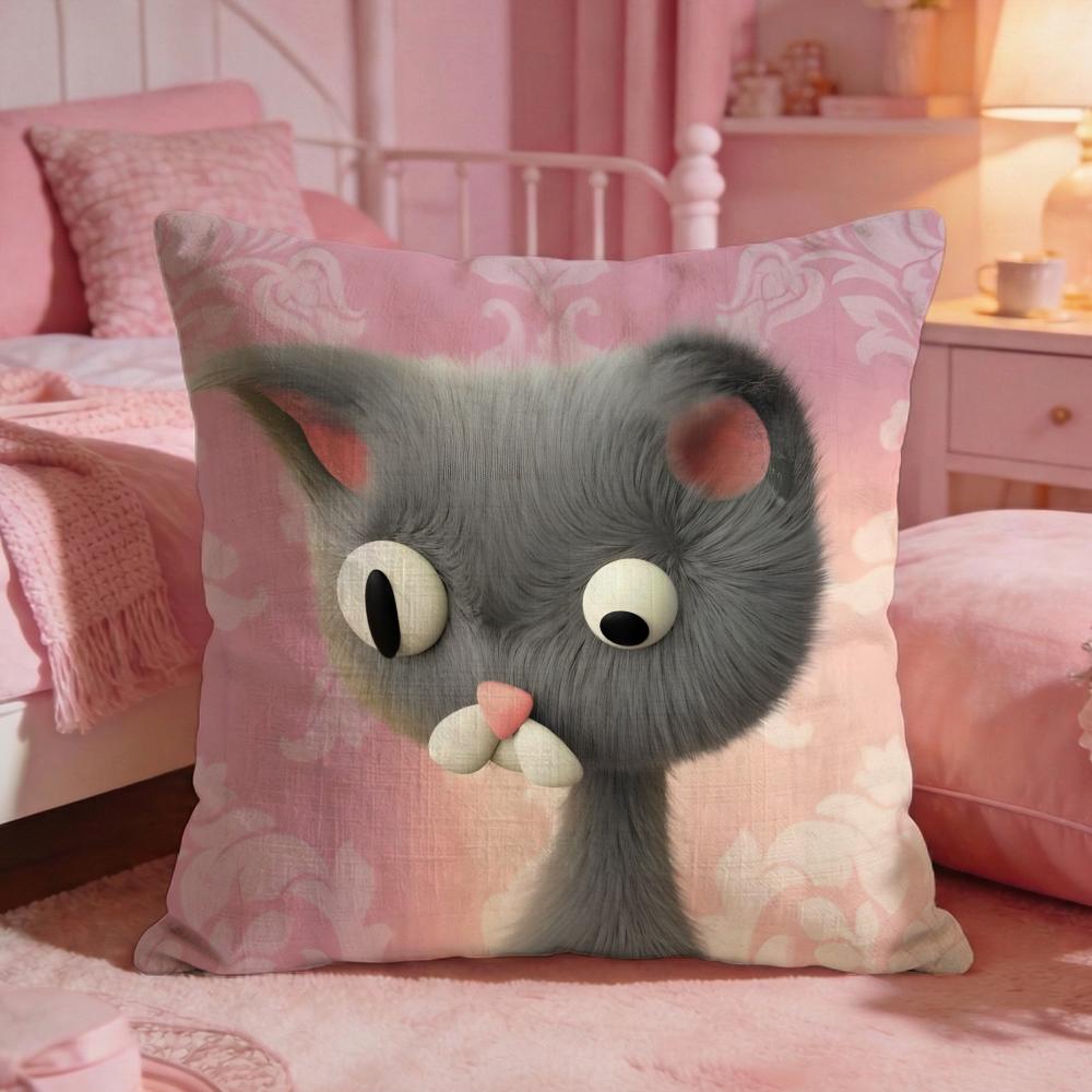 Anime Cute NNoodle And BBun Cushion Cover Premium Comfort Reversible Pillow CoveTwo In One Design For Any Room Car Interior