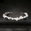 SLBRIDAL Handmade Ins Style Luxury Rhinestone Crystal Porcelain Flower Bridal Tiara Wedding Bridesmaids Crown Women Hair Jewelry