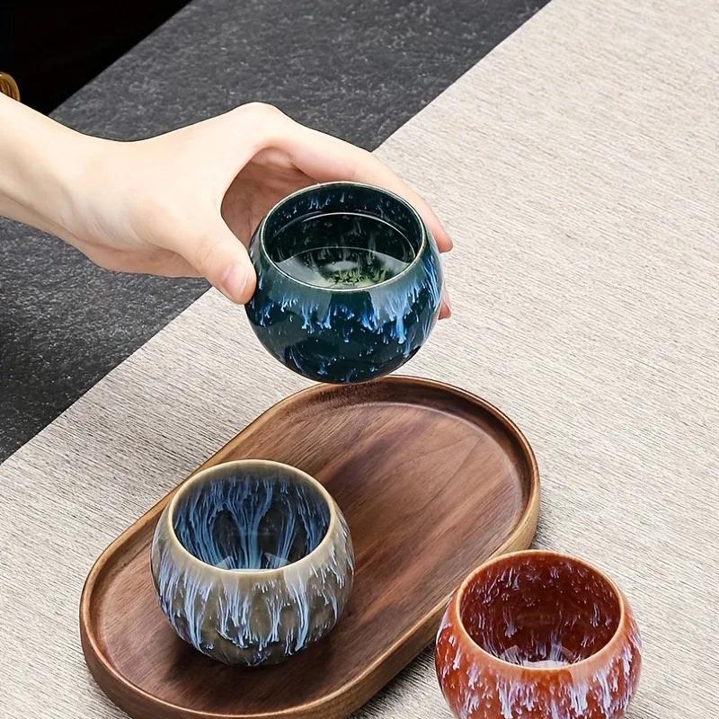 Ceramic Chinese Tea Cup Set Traditional Five Elements Master Cup High-End Kung Fu Tea Set Japanese Teacups With Present Box