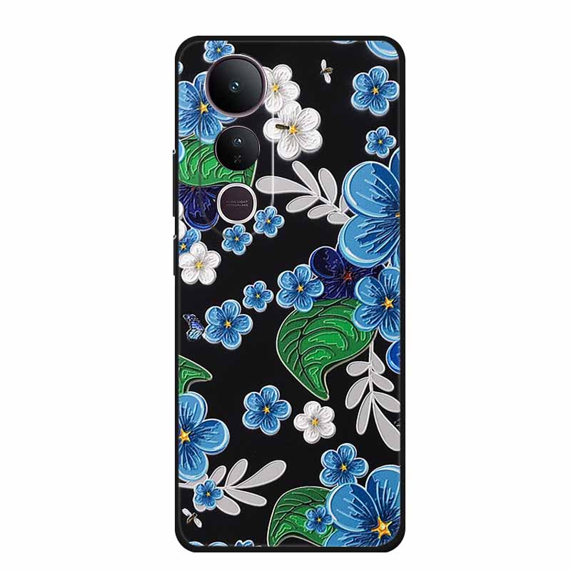 3D Emboss Case For Vivo V50 Lite 4G Phone Case V 50 lite Coque Flowers Silicone Soft Back Cover Funda For Vivo V50 Lite 5G Case