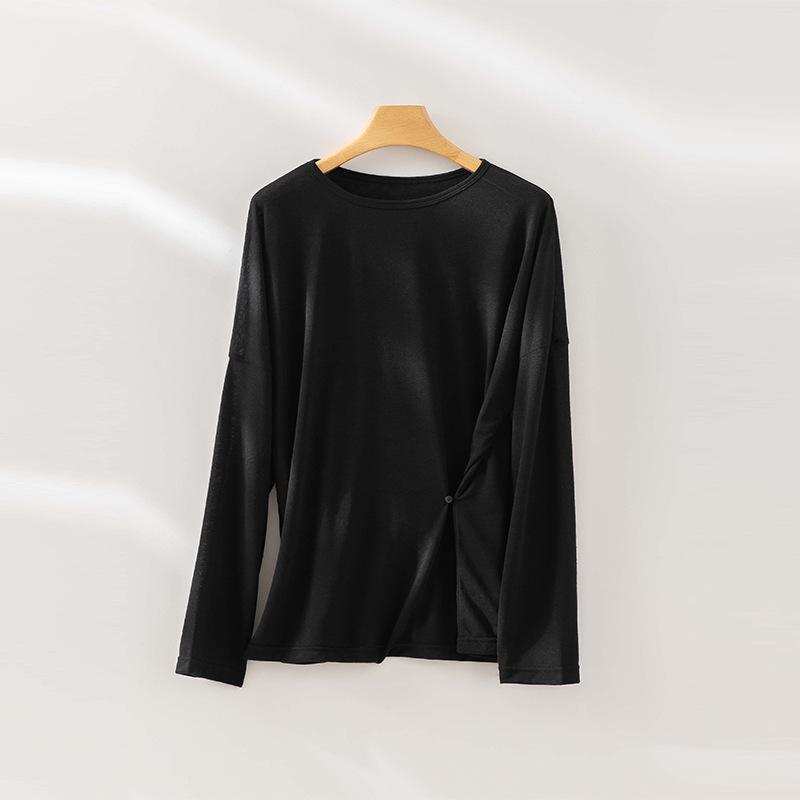 

Огромное чувство дизайна, хороший внешний вид, льняной топ-футболка с вязаным кондиционером, с открытыми плечами, женский, летний, для защиты от солнца, ленивый ветер, универсальная база S чёрный