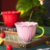 Flower Shaped Breakfast Cup  Ceramic Cup High-value Mug  Water Cup Household Coffee Cup Rustic Style