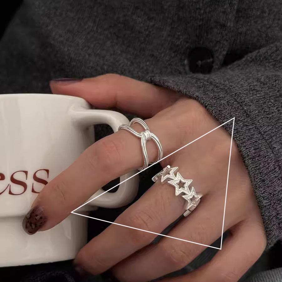 Silve Zircon Bead Ring For Women Girl Party Gift Sweet Cool Versatile Vintage Korean Jewelry Dropshipping