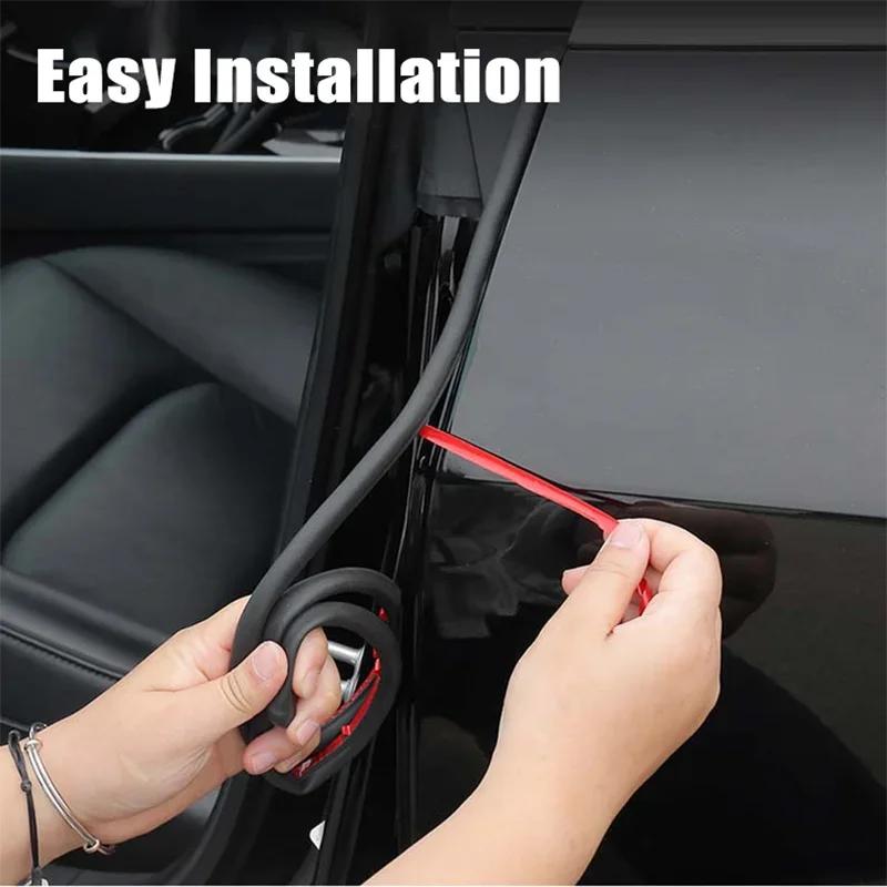 ZFX1 For Tesla Model 3 Y 2020-2025 Highland Juniper Car Door Rubber Seal Strips Kits Noise Insulation Trunk Hood Sealing Accessories