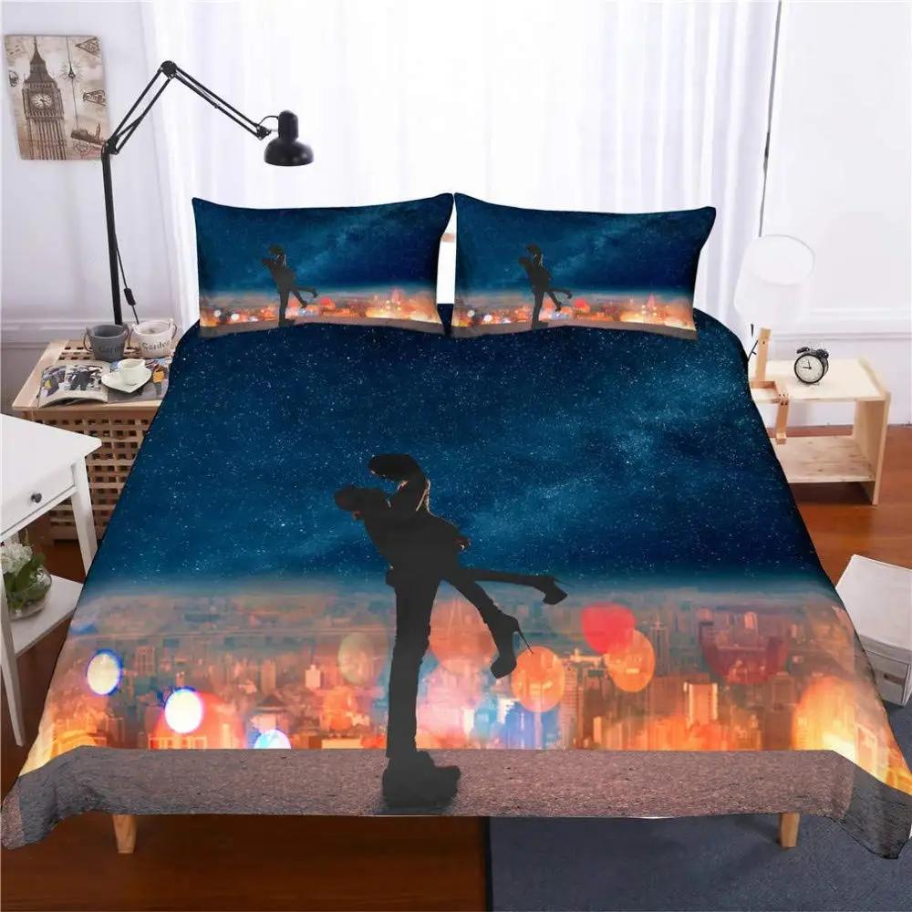 New York Bettbezug NYC Bettwäscheset Bedruckter Bettbezug Bequem Atmungsaktiv Luxus Baumwolle Steppdecke Kissenbezug Einzel KingQueen