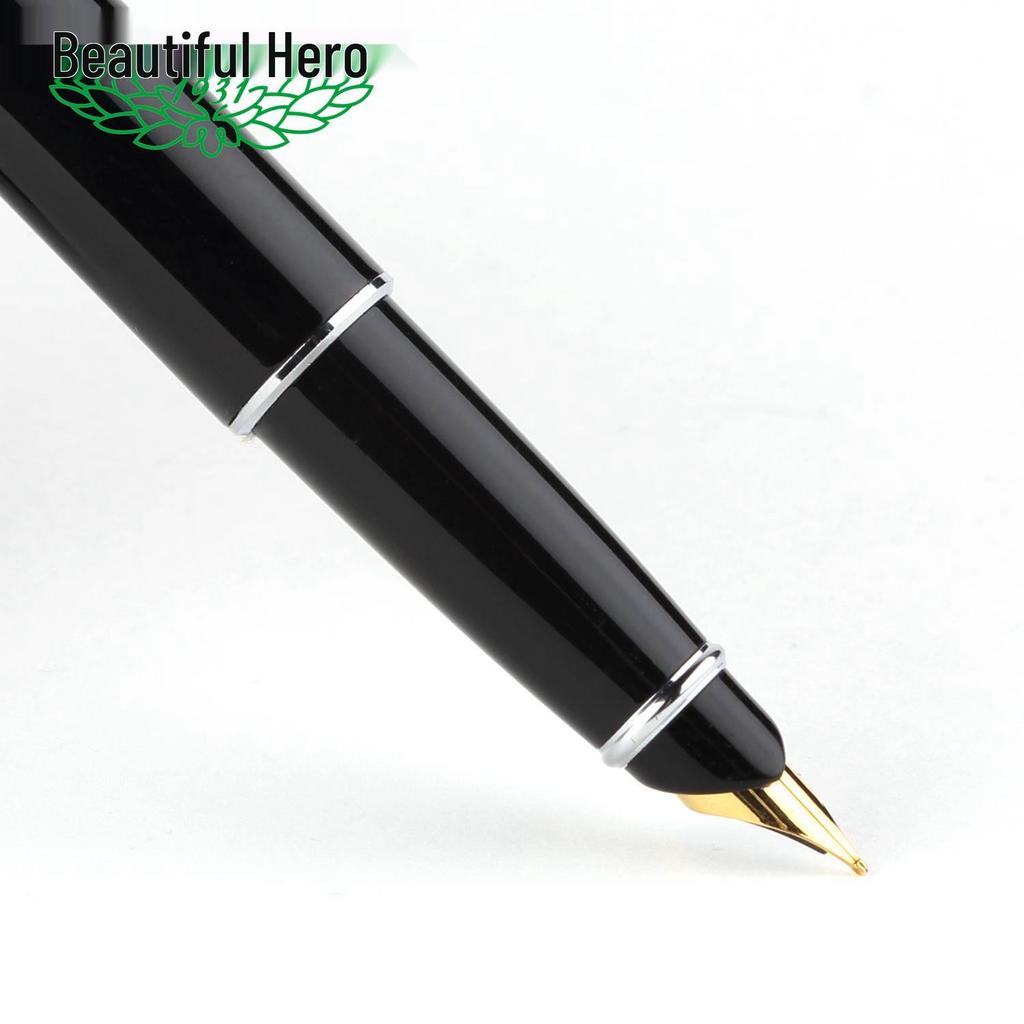 Hero 372-2 Yellow Fountain Pen with Gold Iridium Nib, Gift Boxed for Student and Office Use, Engravable Steel Body.