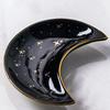 Nordic Ceramic Moon Shape Small Jewelry Dish Earrings Necklace Ring Storage Plates Fruit Dessert Display Bowl Decoration Tray