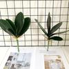 Artificial Green Phalaenopsis Leaves Faux Orchid Leaves Stem Real Touch Green Plant for Flower Arrangement Garden Bonsai Decor