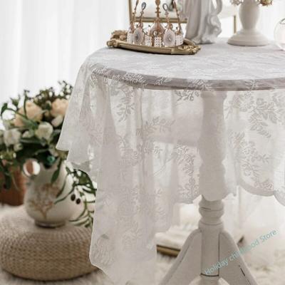 White Lace Tablecloth Rectangle Ror Wedding Party Coffee Table Cover Table Cloths Placemats Dish Coaster Embroidery Fabric 2020