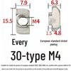 European Standard T-Nut - Rear-Mounted T-Shaped Hammer Head for Aluminum Profile (M4, M5, M6, M8) 20/30/40/45.