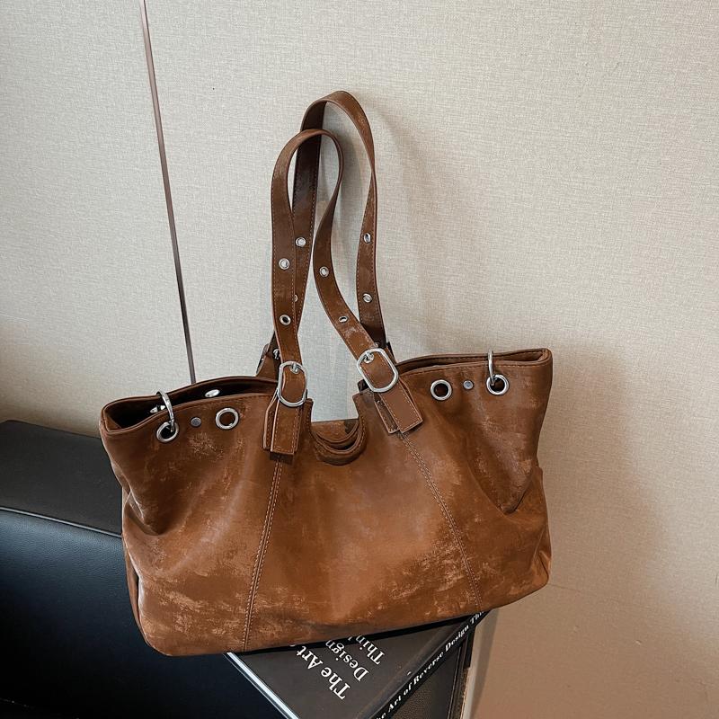 2025 Autumn New Solid Fashion PU Large Capacity Shoulder Bags Stylish Design Hot Trendy Super Cool Casual Tote Bags for Women