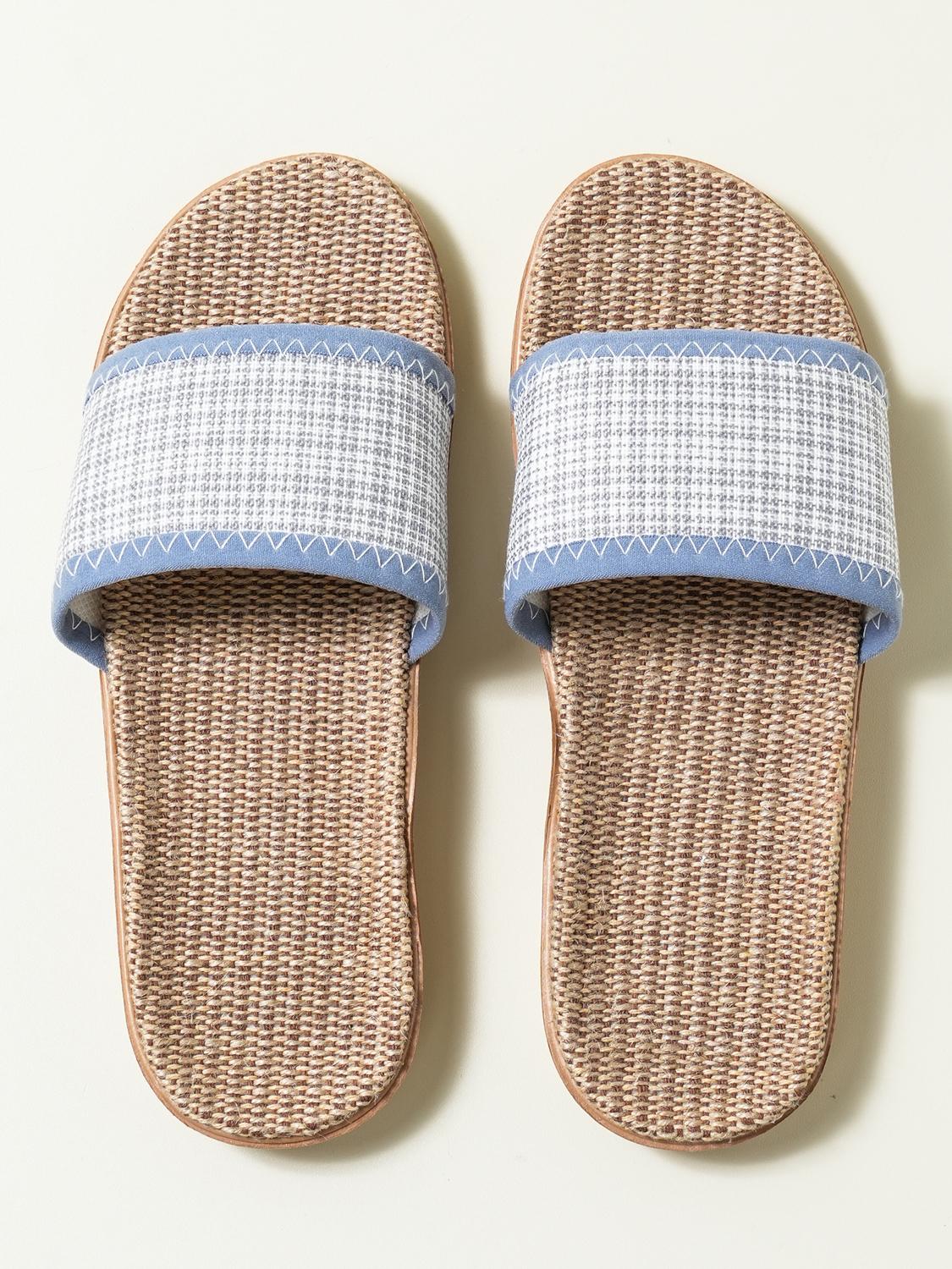Daiso Woven Band Linen Slippers 250 Mm