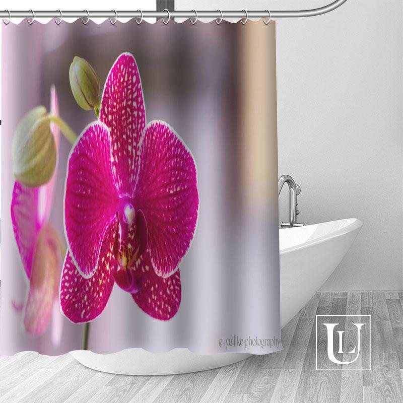 

Орхидеи цветы Шторки для душа Пользовательская занавеска для ванной Водонепроницаемая ткань для ванной Полиэстеровая шторка для душа 1 шт. на заказ 90x180cm