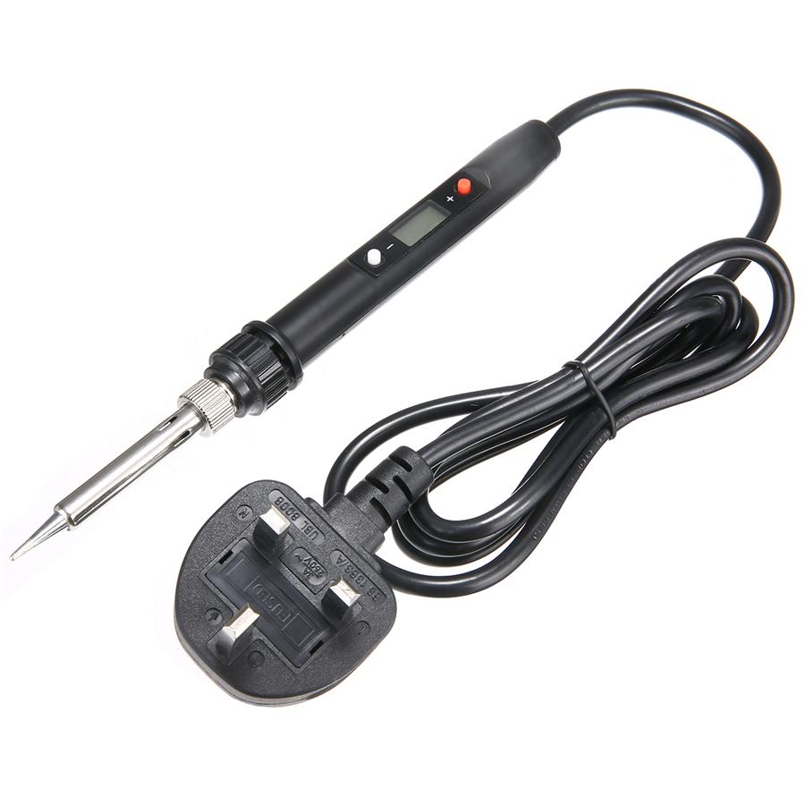 80W LCD Digital Adjustable Temperature Electronic Soldering Welding Iron Tool UK
