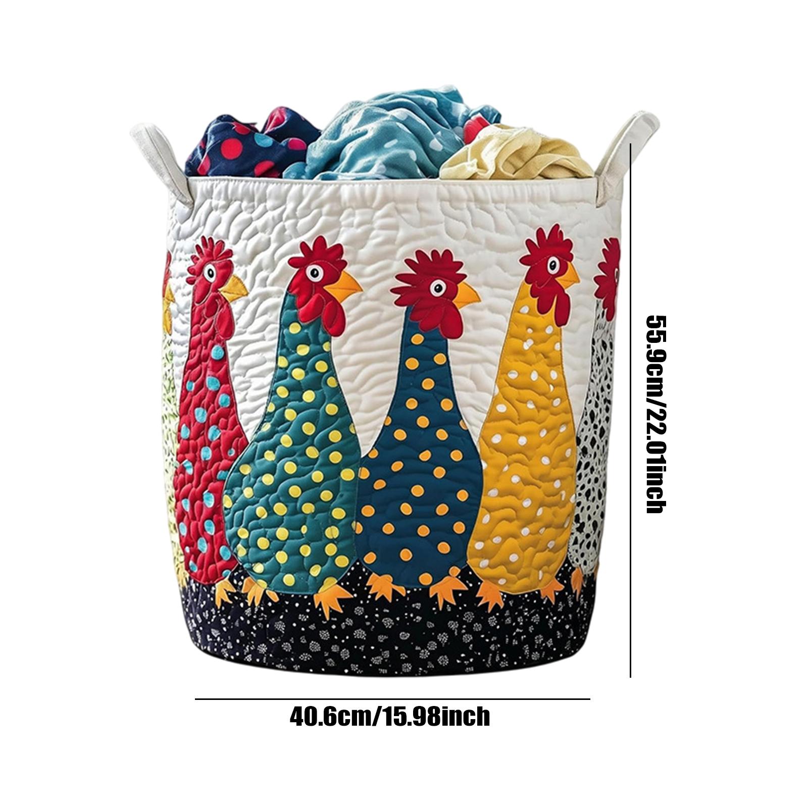 

Boho Quilted Laundry Basket Fabric Floral Storage Hamper with Handle Portable Clothes Storage Basket Large Capacity for Bedroom