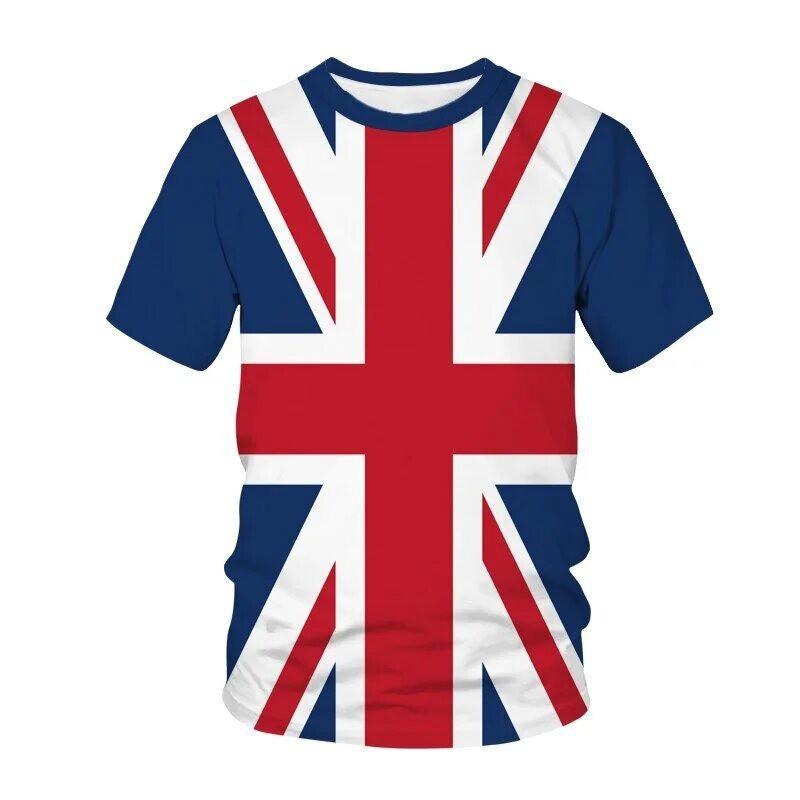 3D Printed Patriotic Flag Design Unisex Round Neck Casual Short Sleeve T-Shirt Youth Wear