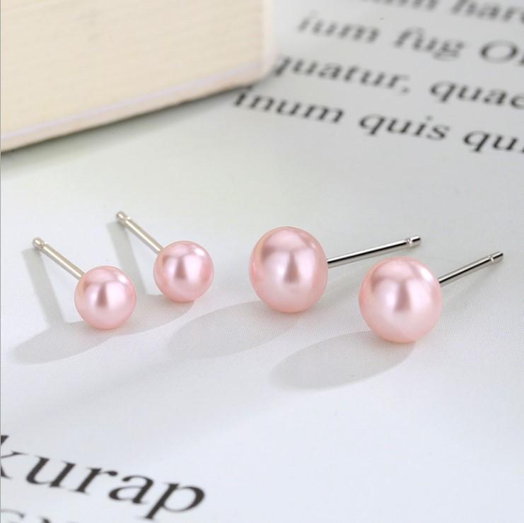 

Серьги-пусеты из пресноводного жемчуга в корейском стиле - Женские простые милые модные украшения 925 Silver