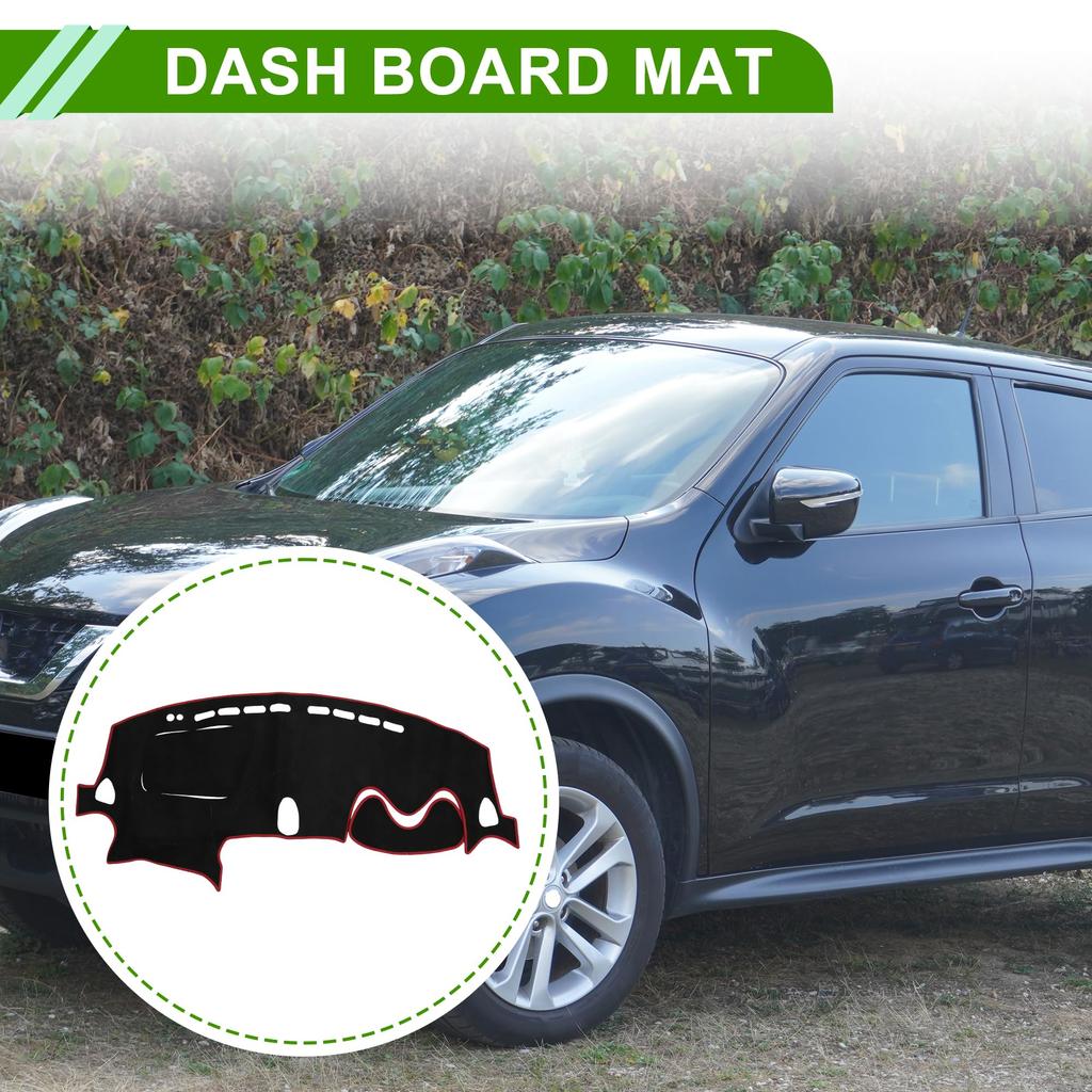 HOPESPANNER Dashboard Mat for Nissan Juke FY15 Series 2010 Dashboard Protective Car Dash Mat Suede Reduces Interior Custom Heat Black with Red Drive