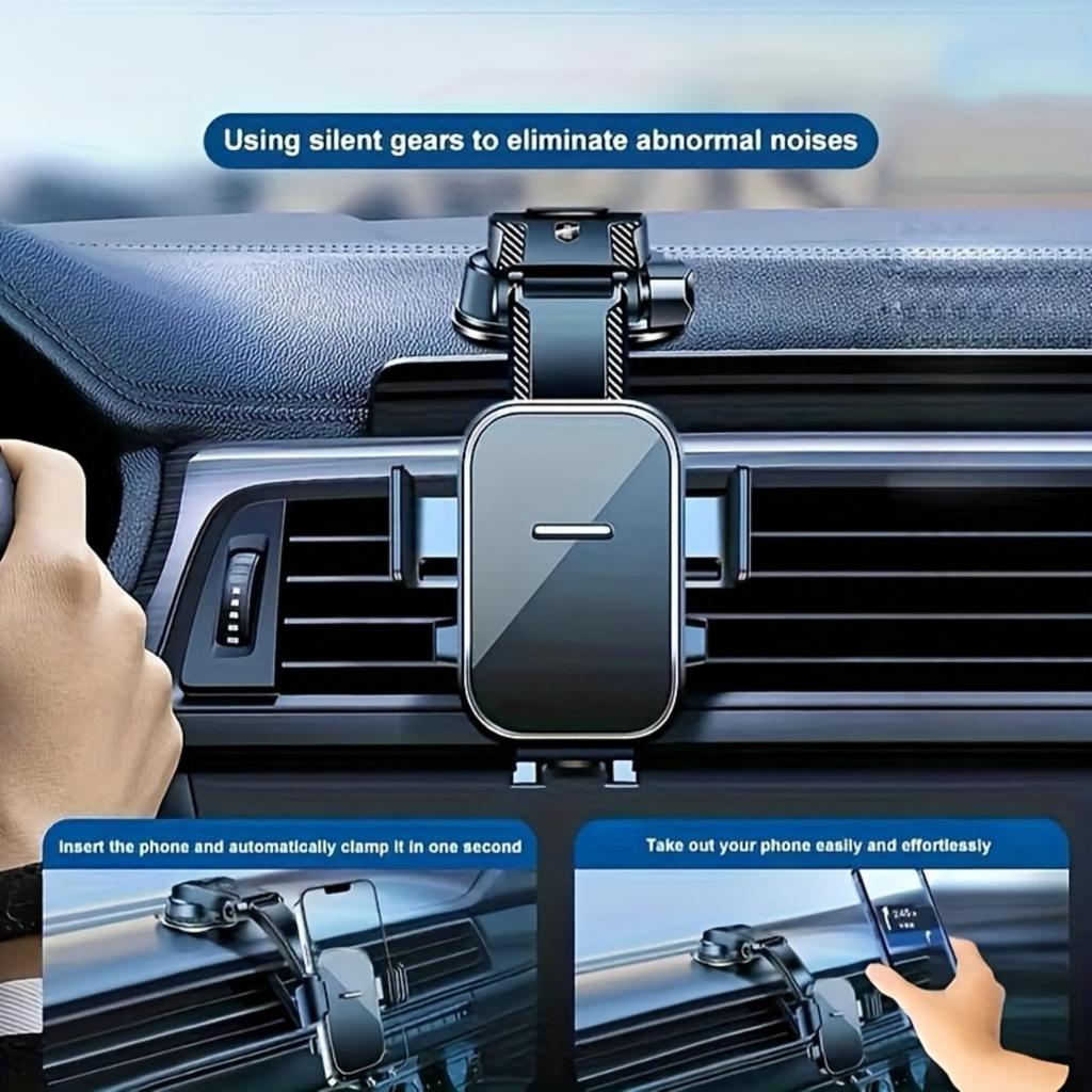 360° Otočný držák pro mobilní telefon a GPS navigaci, Držák na mobilní telefon s přísavkou na palubní desku auta, Držák na telefon do auta