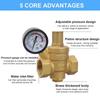 Versatile Water Pressure Regulator 1/2 Inch DN20 with Pressure Gauges Brass Suitable for Homes Buildings & Factories