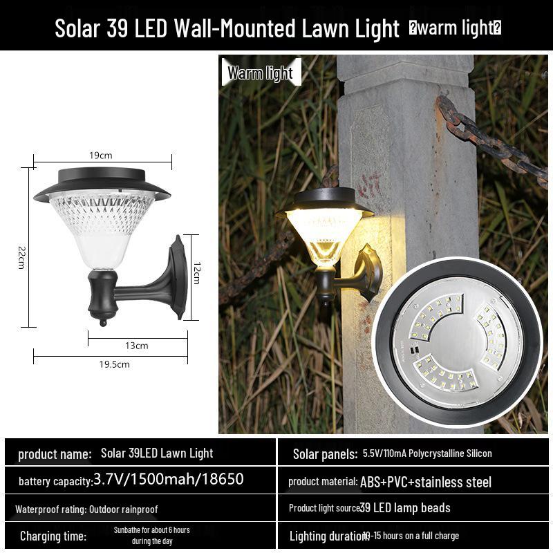 Ultra-Bright Waterproof Solar LED Outdoor Yard and Wall Lamp for Paths and Lawns Solar Lawn Light