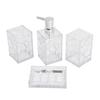 Bathroom Accessories Set Soap Dispenser Soap Dish Toothbrush Holder Cup Toilet Brush and Holder Transparent White