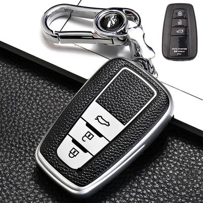 Leder Stil Auto Fernbedienung Schlüssel Fall Abdeckung Fob für Toyota Prius Camry Corolla CHR C-HR RAV4 Land Cruiser Prado Schlüsselanhänger Zubehör