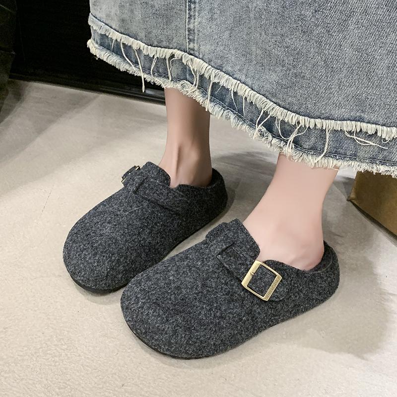 Fashion 2024 Brand Women's Shoes Baotou Women's Slippers Fashion Belt Buckle Casual Slippers Women Hot Sale Slingbacks Flat Slippers