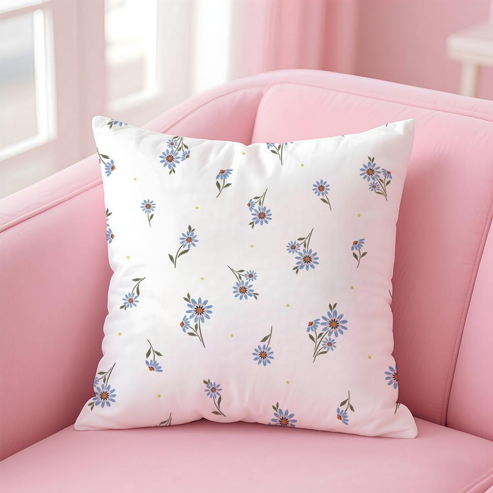 Ssmall Daisy Cushion Cover Pillowcase Short Plush Invisible Zipper Room Sofa Cushion Cover
