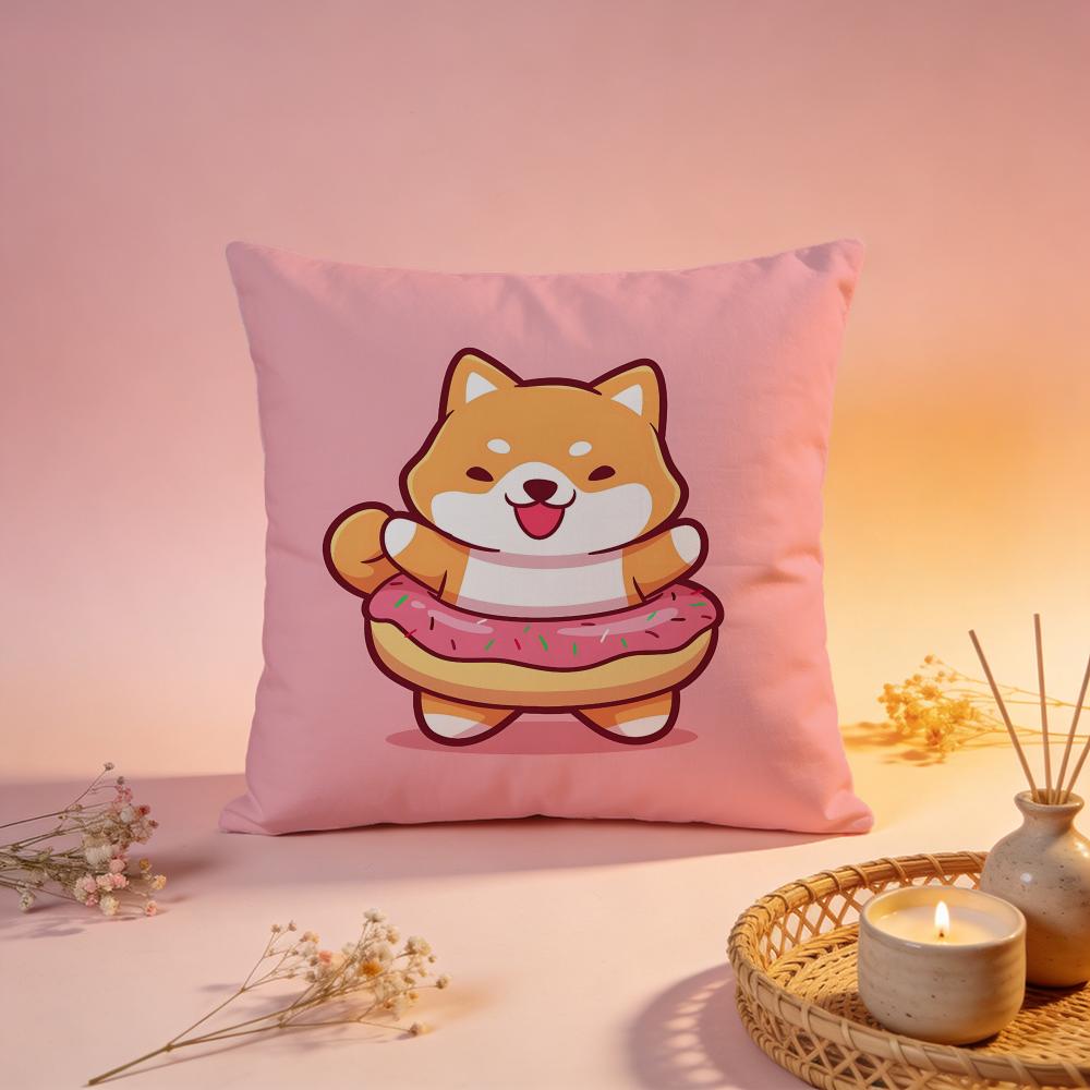 Cute Shiba Inu Cartoon Cushion Cover Comfortable Durable Pillow Cover MultiScene for Home Office Car Sofa