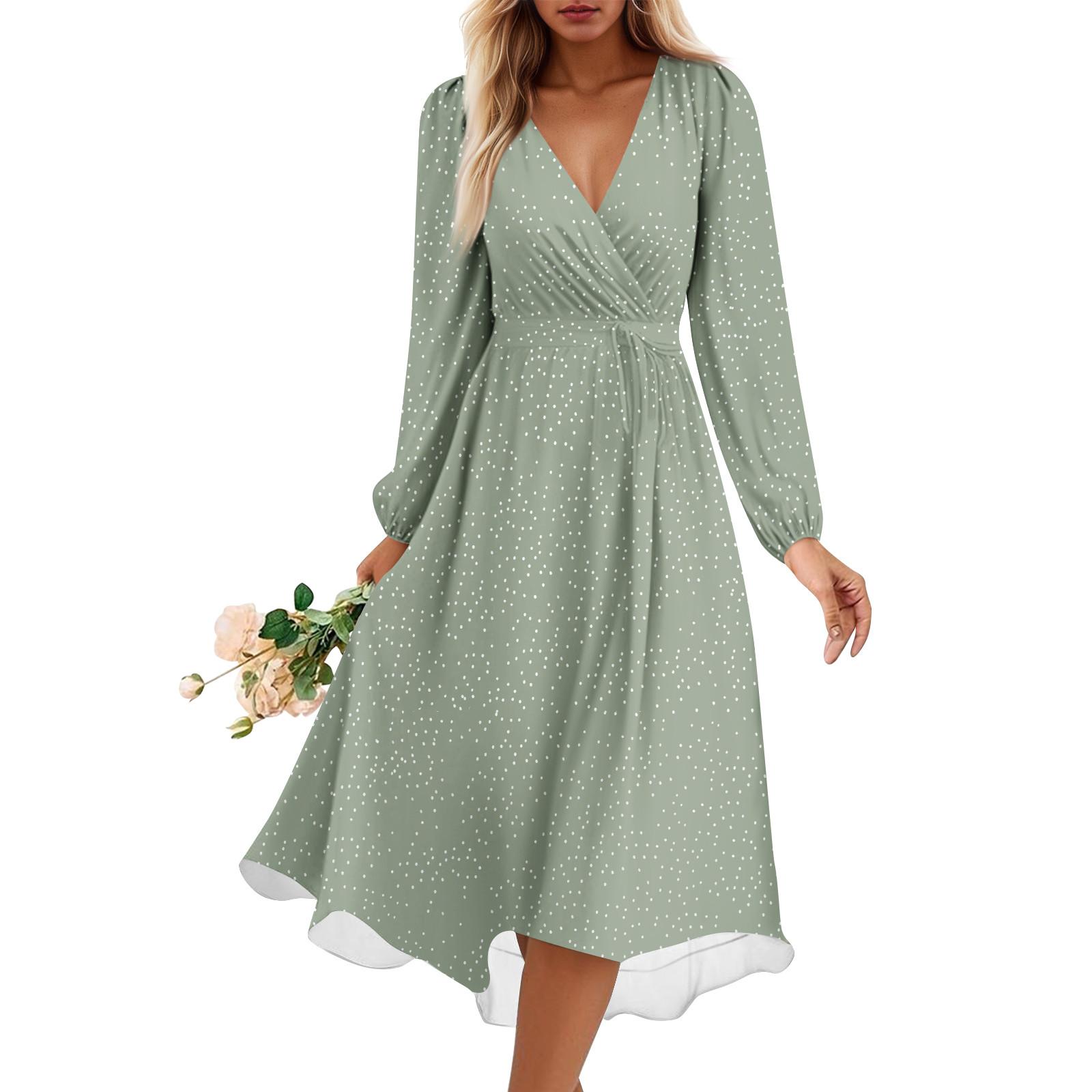 

Женское летнее свободное платье с V-образным вырезом, Элегантное платье L