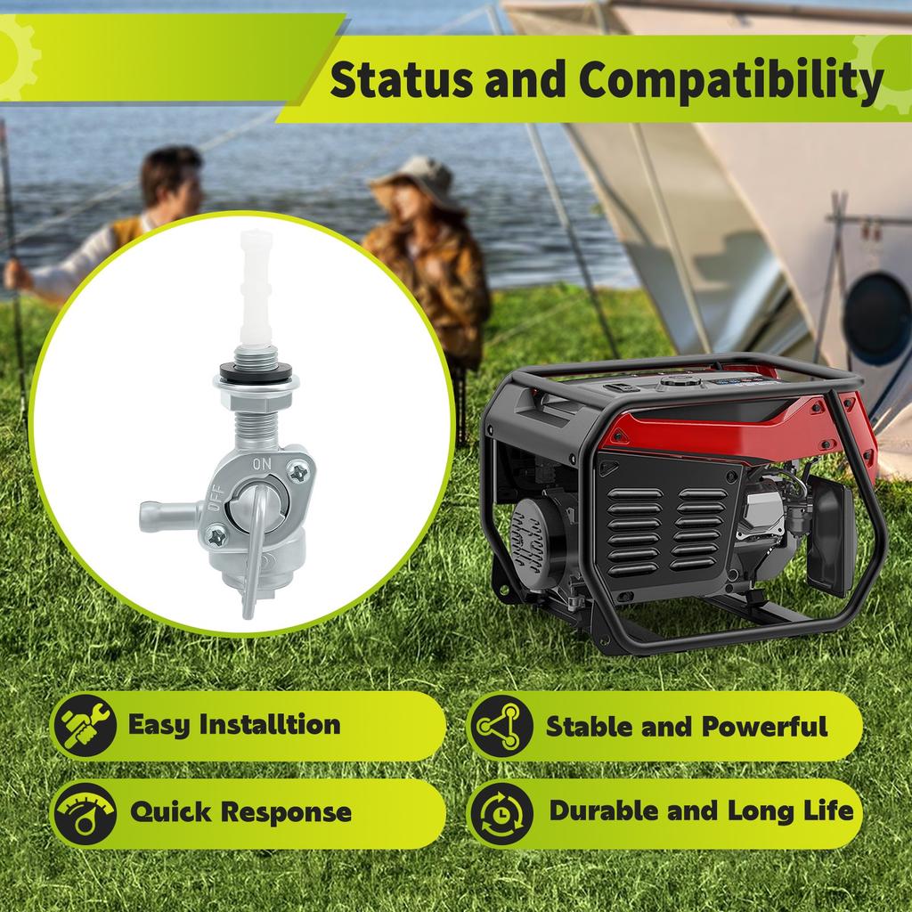 2*Shut Off Valve Gas Fuel Tank Pump Petcock Switch for Gasoline Generator 168F