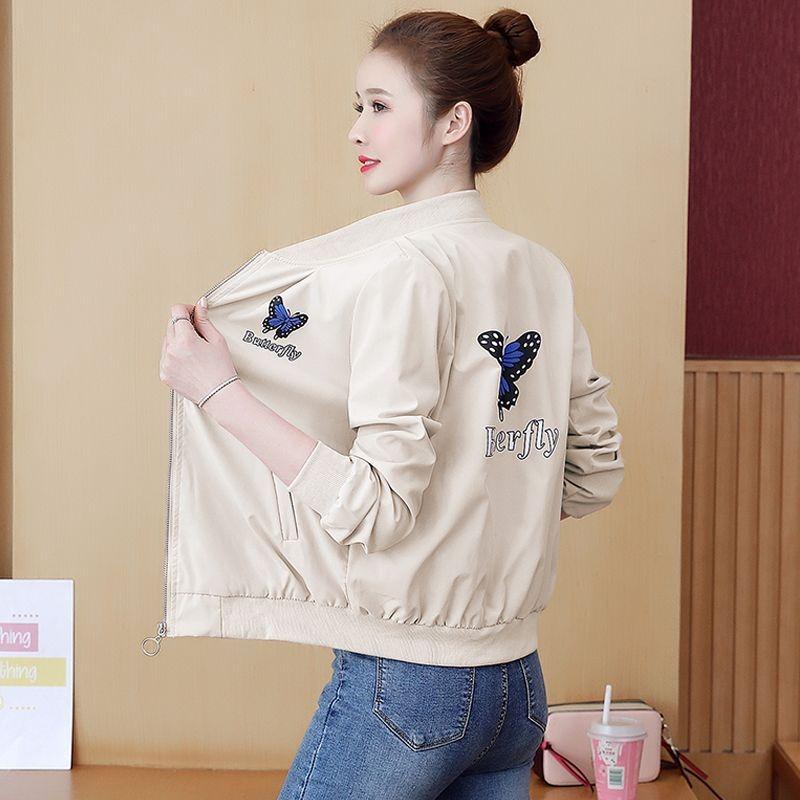 Damenoberbekleidung, Baseballjacke, Rundhalsjacke, lässige und modische Jacke