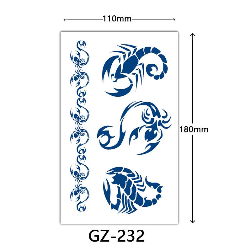 Herbal Semi-Permanent Tattoo Sticker, Semi-Permanent Tattoo Sticker, Anti-Rub, Anti-Sweat Tattoo