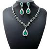 Luxury Bridal Teardrop Crystal Necklace & Earring Set - Elegant Women's Evening Jewelry