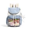 Schoolbag new Japanese contrasting color versatile backpack casual lightweight schoolbag transparent pain bag lightweight travel backpack
