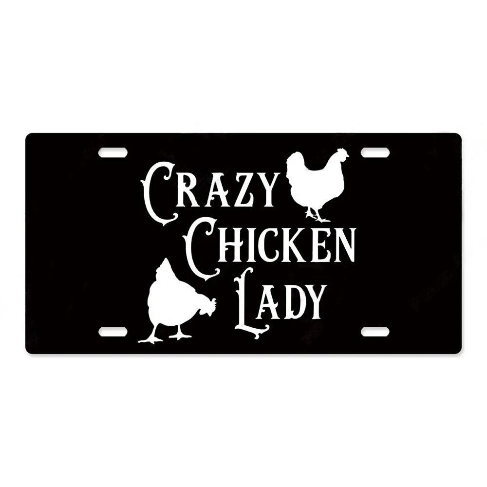 Vintage Metal Chicken Licenses Plate Signs Decor Plaque Metal Decoration for Hen House Door Farmhouse