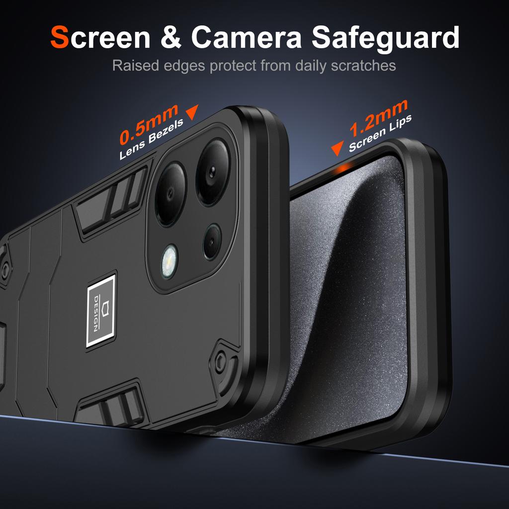 For Xiaomi Poco M6 Pro 4G/Redmi Note 13 Pro 4G Case PC+TPU Drop-Proof Protective Phone Cover
