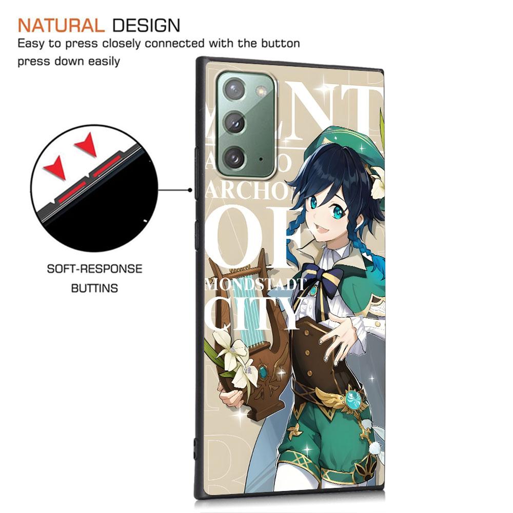 Barbatos Genshin Impact Case for Samsung Galaxy Note 20 Ultra 10 Plus 9 8 TPU Phone Cover Note 10 Lite Black Soft Shell Funda