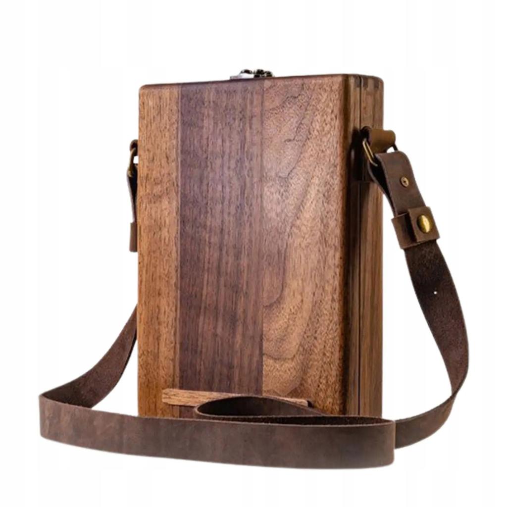 Holz Umhängetasche Retro Box Box Künstler-Schultertasche