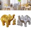 Guld/Silver Djur Elefant Skulptur Ger Lycka Söta Elefant Figurer Rikedom Elefant Hantverk för Hem Vardagsrumsinredning