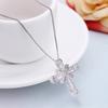 Klassisk retro skinnende Cubic Zirconia Cross for kvinner Mote Gull Sølvfarge Krystall Cross Choker Anheng Halskjede Festsmykker