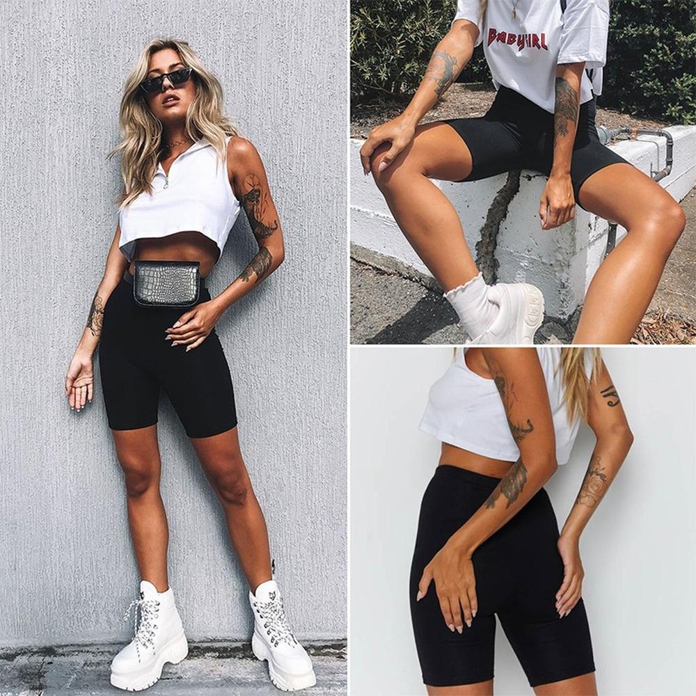 Pantaloncini da Donna Sottili Fitness Casual a Vita Alta Moda Estivi Slim Sportivi