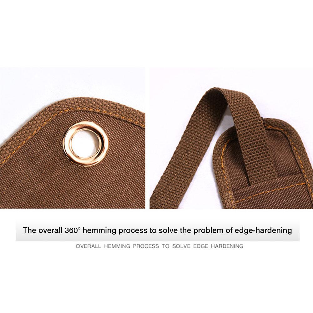 Durable Goods Heavy Duty gewachste Unisex-Arbeitsschürze aus Canvas mit Werkzeugtaschen, gekreuzten Rückengurten, verstellbar für Holzbearbeitungsmalerei