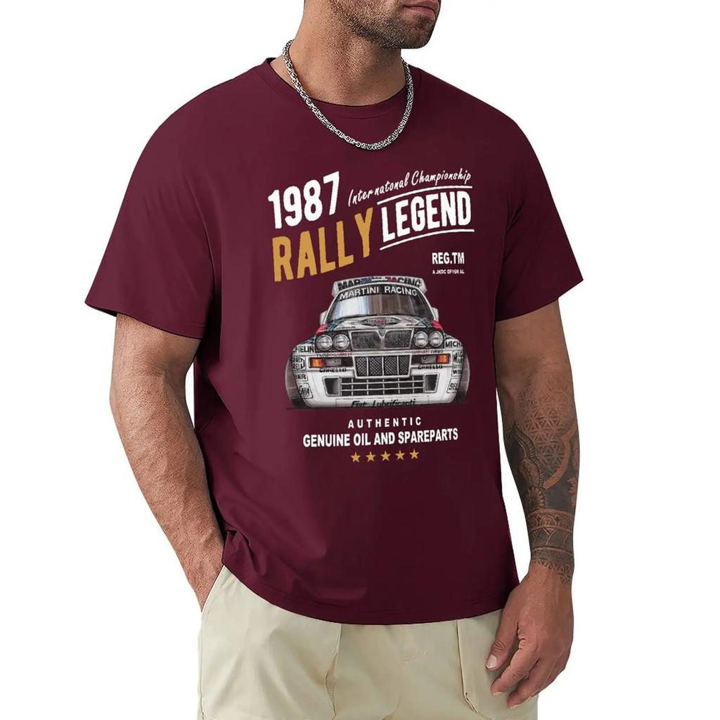Motivo Leggenda del Rally con Auto Lancia Delta Integrale Hf del 1987 Uomo Estate 2019 Marca Cotone Hip Hop Abbigliamento Fitness Maglietta da Uomo