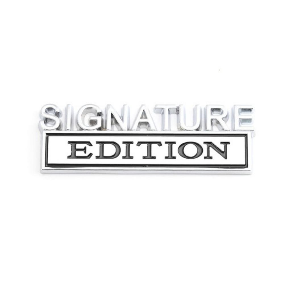 1Pc 3D Metal SIGNATURE Edition Logo Car Front Grille Badge Side Fender Rear Trunk Emblem Sticker Decal