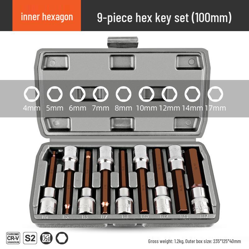1/2" Electric Hex Socket Wrench and Screwdriver Bit Set