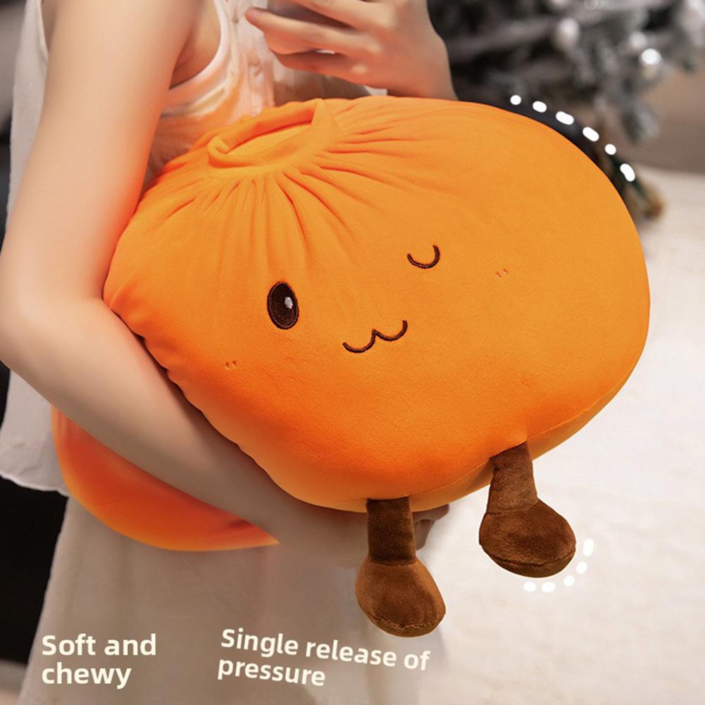 Cute Dumpling Plush Pillow Fun Expression Bun Plush Toy Hand-Made Dumpling Throw Pillow Ultra-Soft Kids Present Bedroom Decor