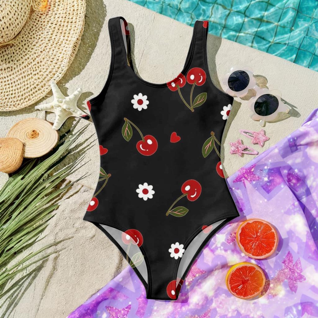 Costume da bagno intero per bambina Estate Bambini Stampa Frutta Costumi da bagno Casual Moda Senza maniche Abbigliamento da spiaggia per bambini